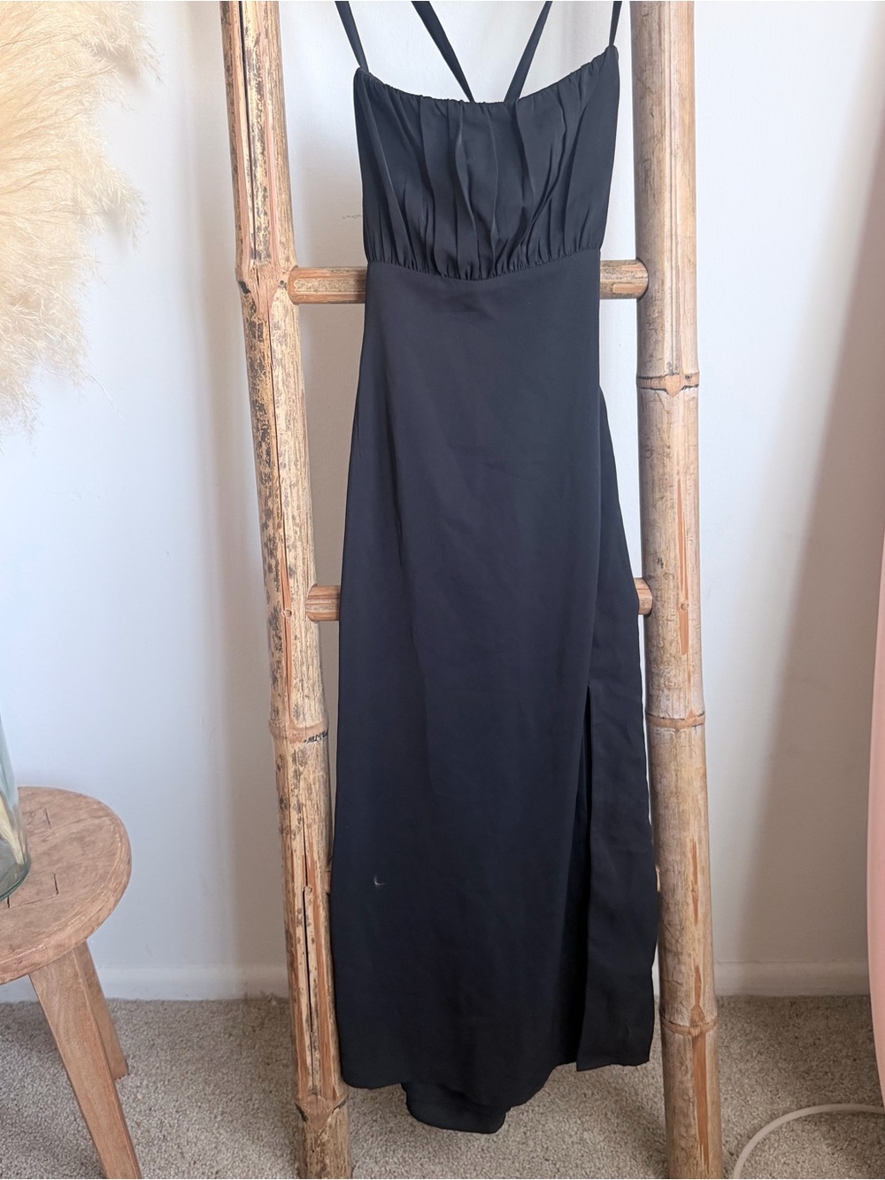 Black Strappy Midi Dress - Classic Elegant Evening
